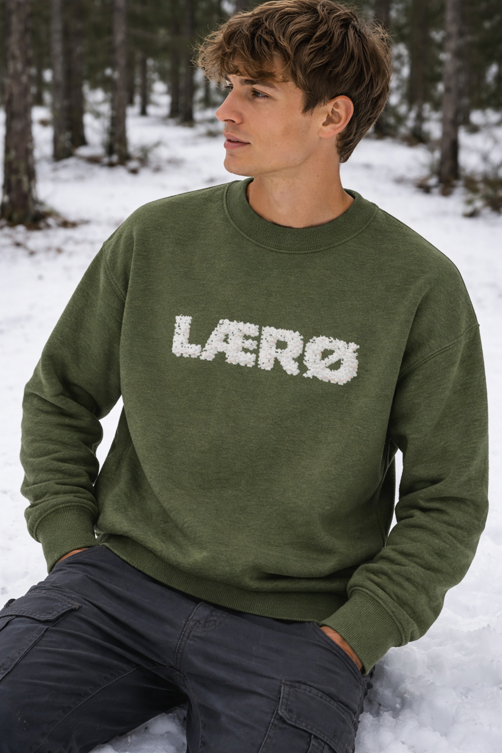 LÆRØ Relaxed fit knitted crew neck sweater