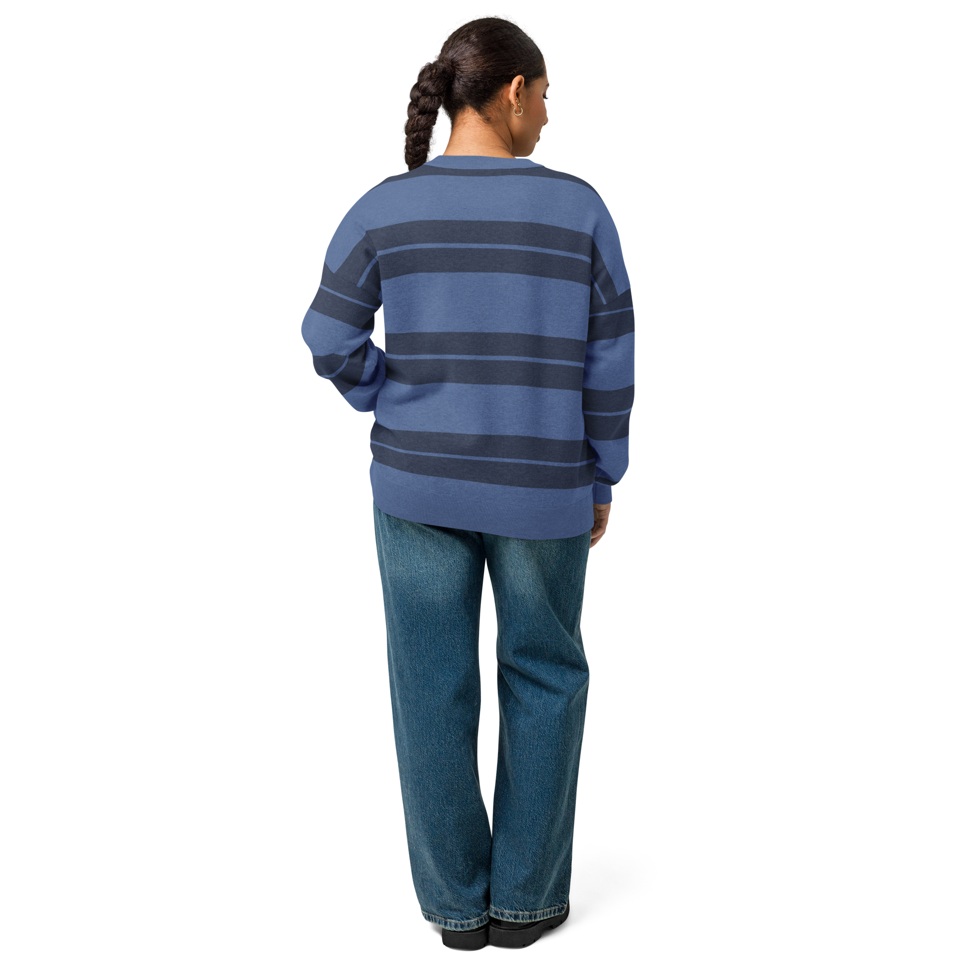 LÆRØ Classic Stripe Relaxed fit knitted crew neck sweater