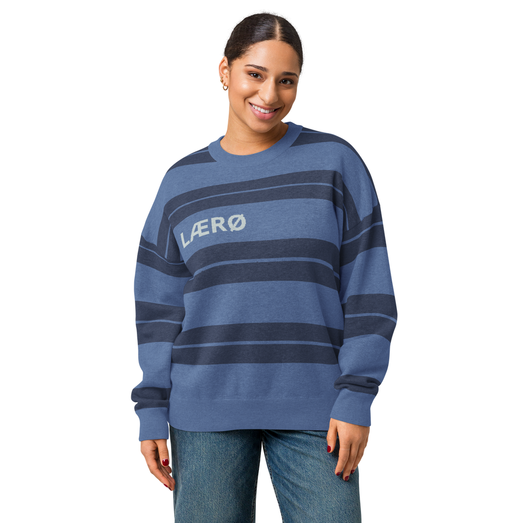 LÆRØ Classic Stripe Relaxed fit knitted crew neck sweater